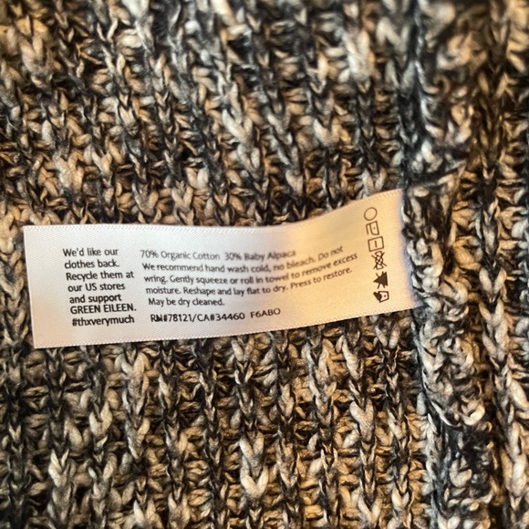 Eileen Fisher Charcoal Open Front Cardigan Organic cotton wool Medium - Picture 5 of 5